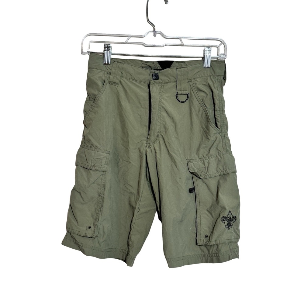 Boy Scouts of America BSA Centennial Cargo Shorts Youth Large Olive Green